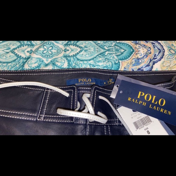 Polo Ralph Lauren Leather joggers !!! Navy - Picture 6 of 8